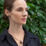 Серьги пусеты Fiore Luna COFFE AGATE LE1107 BR/S