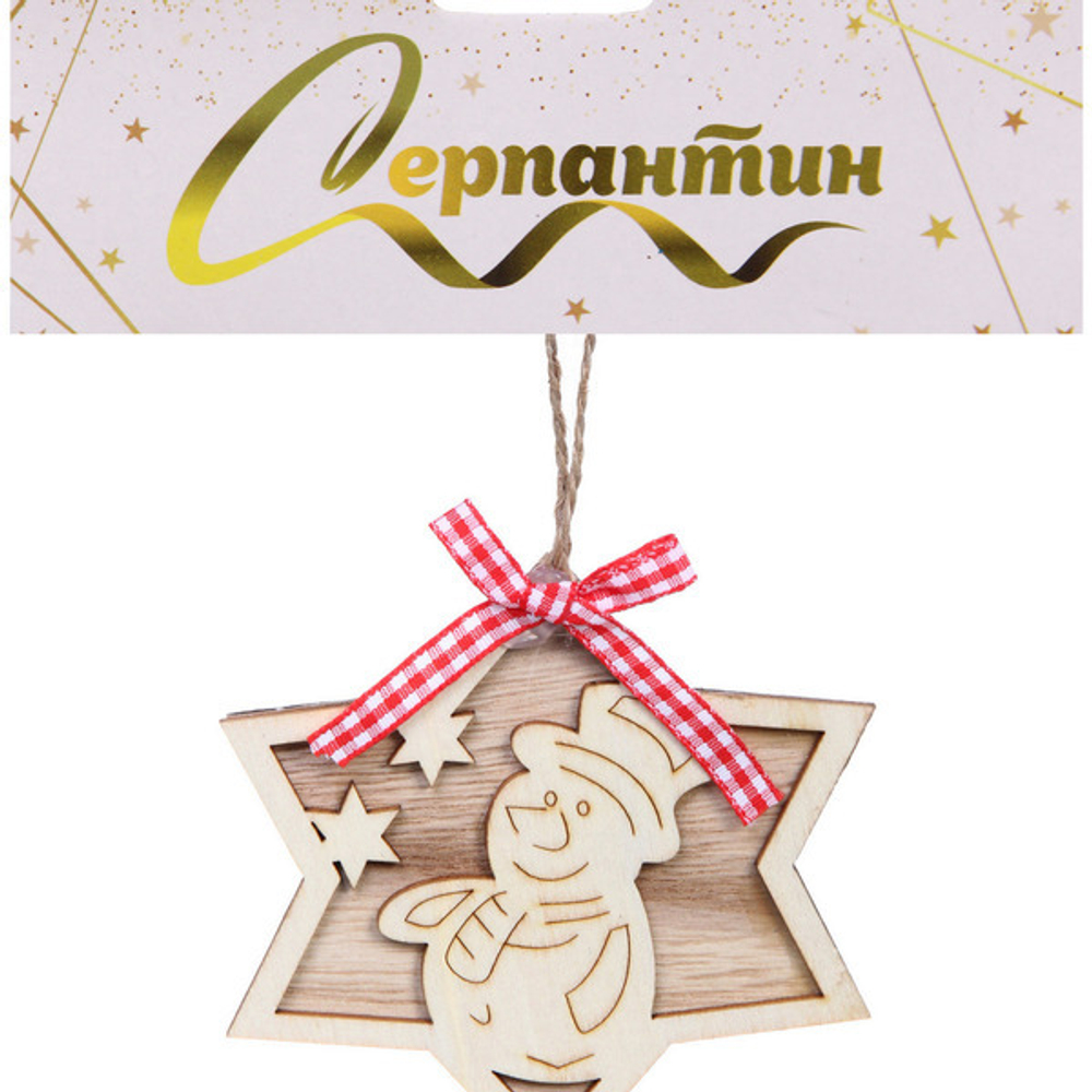 Подвеска «Снежинка - Снеговик» 11*11 см