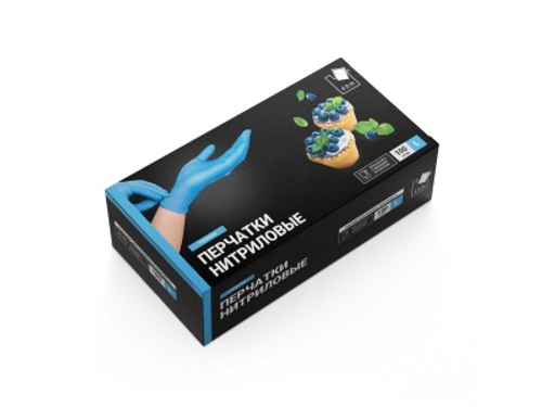 Перчатки нитриловые Усиленые L голубые (50пар/уп)