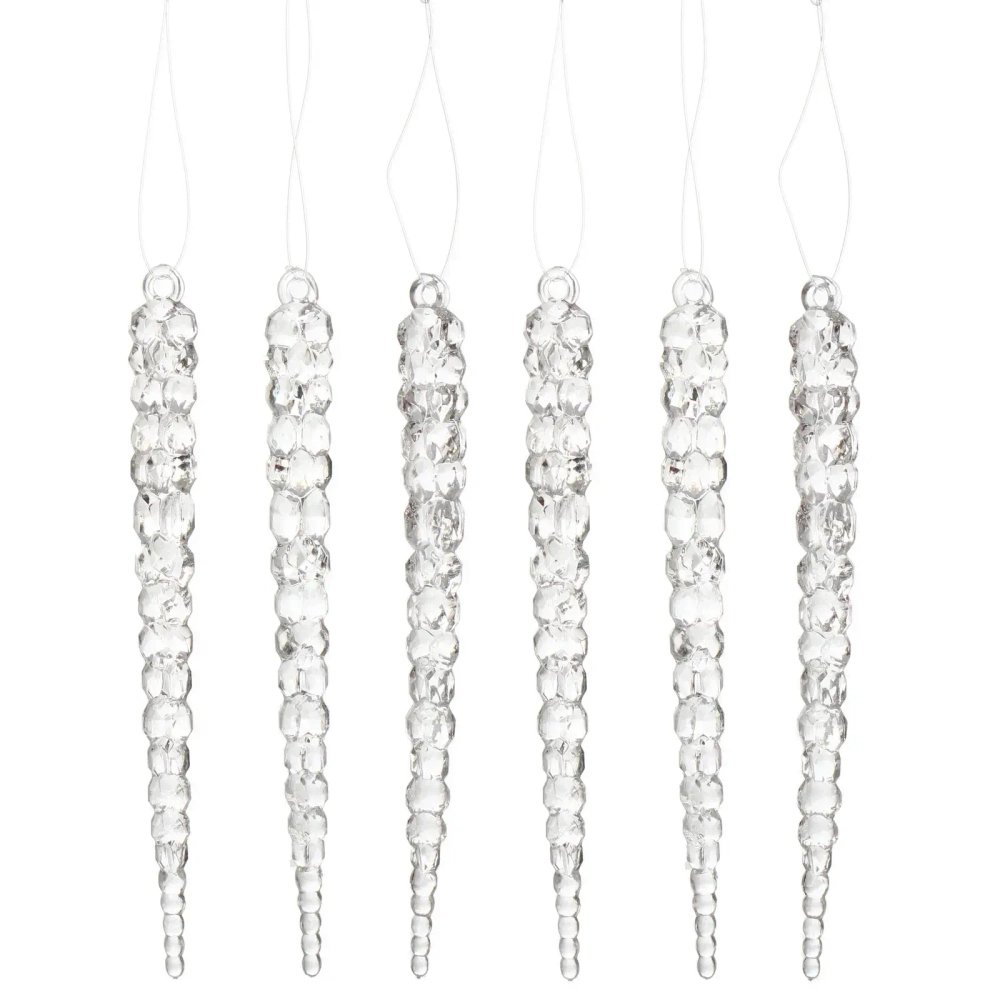 Подвеска «Хрустальная сосулька» 15 см (набор 6 шт)