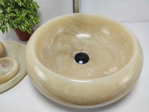 Раковина из оникса Donut Yellow Medium DO-60921 45*45*15