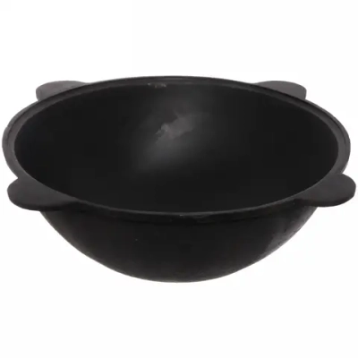 Казан чугунный 6 литров с крышкой с плоским дном