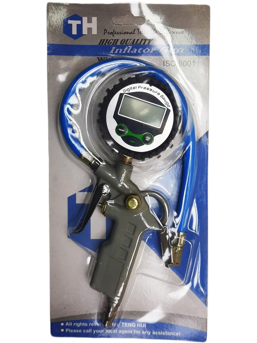 Пистолет для подкачки шин с манометром давления, цифровой дисплей