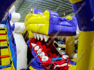 Коммерческий батут "Белый клык" с не механизированной головой, размер 6*6*4 м