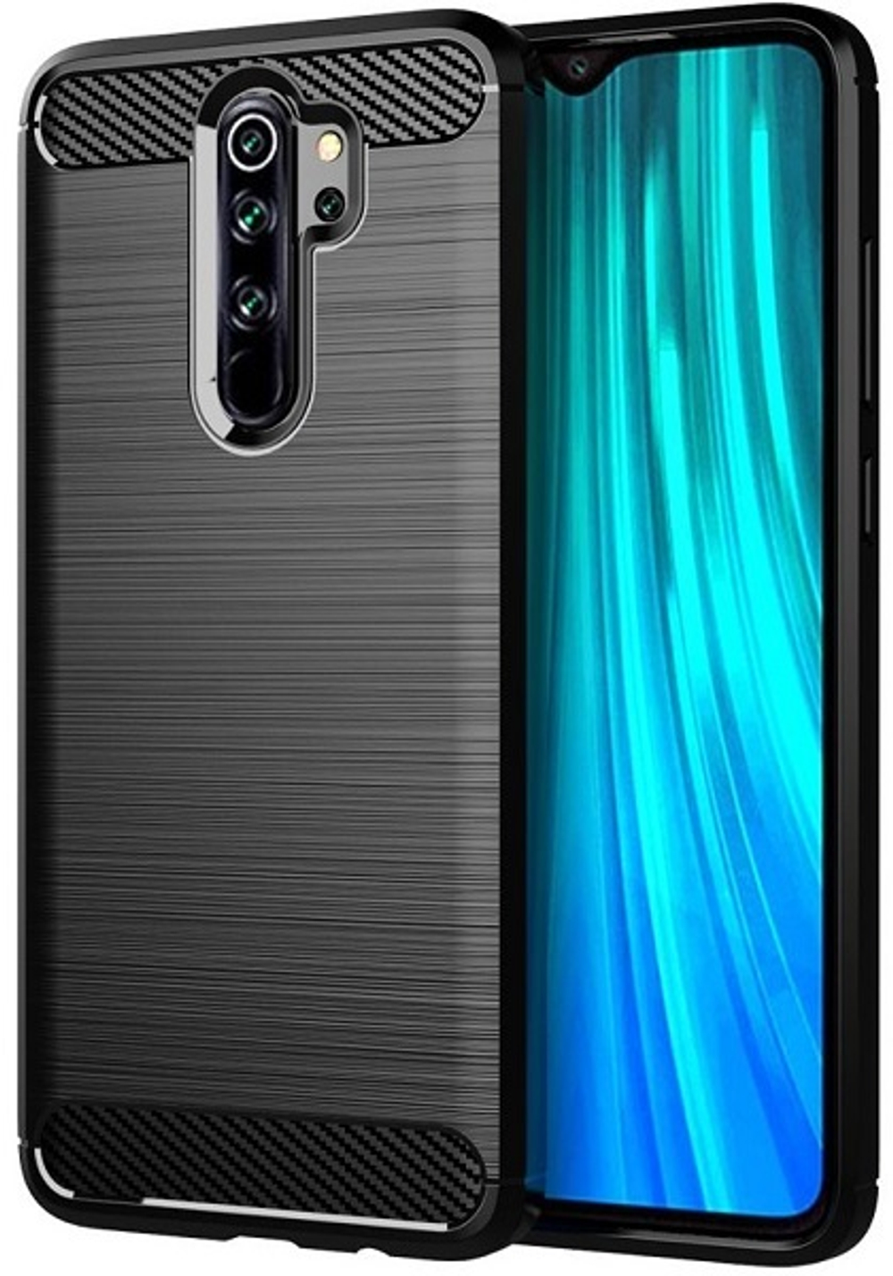 Чехол для Xiaomi Redmi Note 8 Pro цвет Black (черный), серия Carbon от Caseport