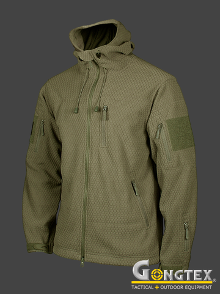 Куртка флисовая Gongtex Hexagon Fleece Alpha Jacket. Олива