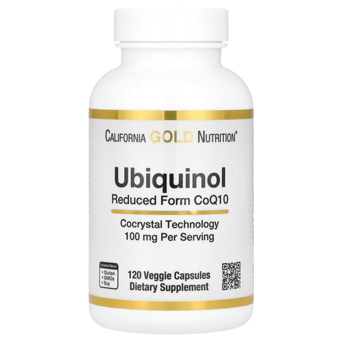 California Gold Nutrition, убихинол, восстановленная форма коэнзима Q10, 100 мг, 120 растительных капсул
