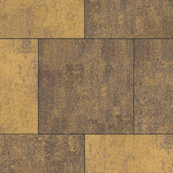 Тротуарная плитка КВАДРАТ 500х500 мм - Листопад гладкий Янтарь