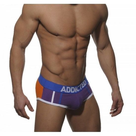 Мужские трусы брифы фиолетово-оранжевые Seobean Addicted Brief