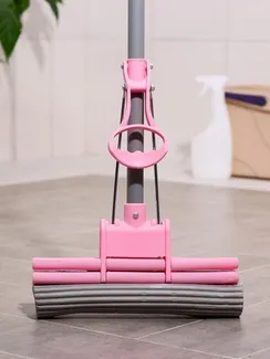 Швабра для мытья пола PVA с телескопической ручкой Raccoon, с двойным роликом, 27×78,2(120) см