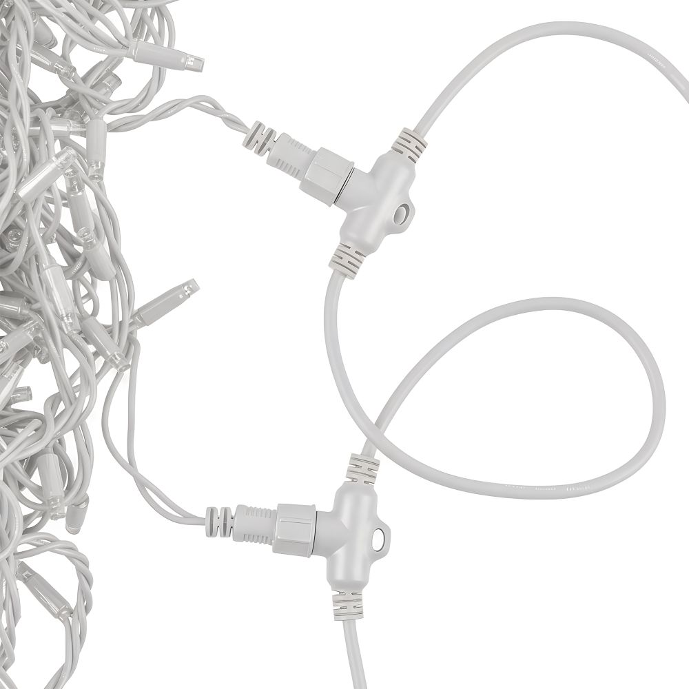 UCX-F90 T05-2M-WH Провод-шина для гирлянд серии F90PRO. 2м. 5 Т-коннекторов. шаг 50см. Статика-мерцание. IP67. Белый. TM Uniel