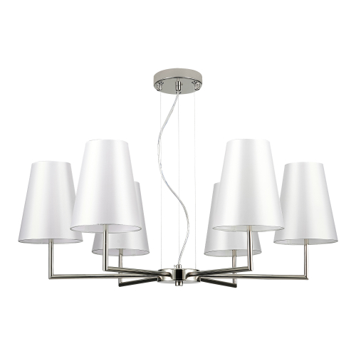 SLE105903-06 Светильник подвесной Никель/Белый E14 6*40W BELLINO