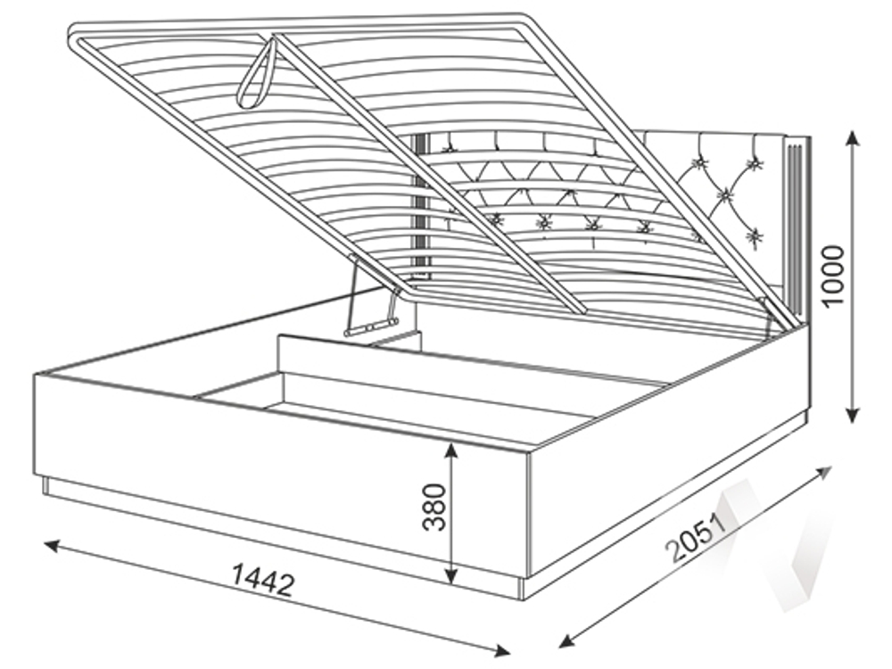 Кровать 1,4 с подъемным механизмом Спальня Тиффани