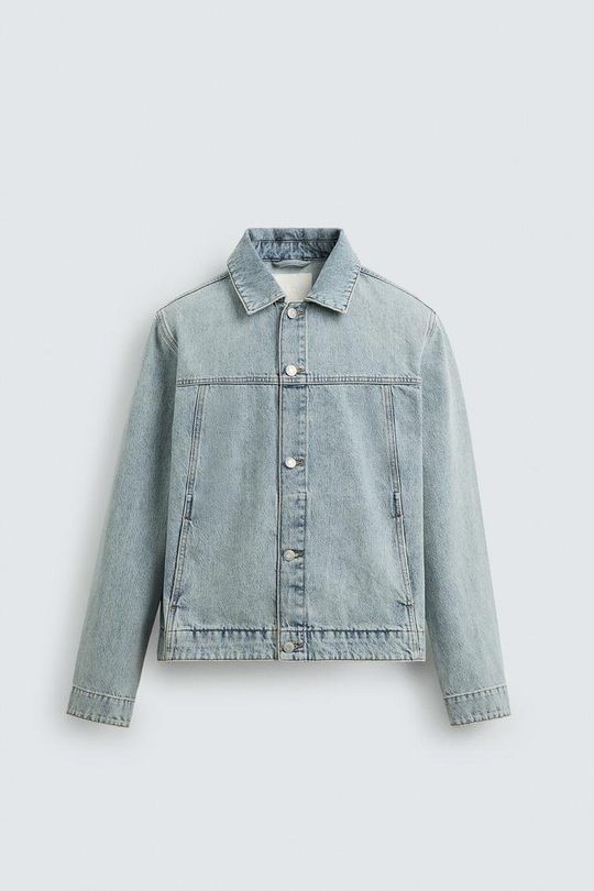 ZARA БАЗОВАЯ ДЖИНСОВАЯ КУРТКА, ГОЛУБОЙ