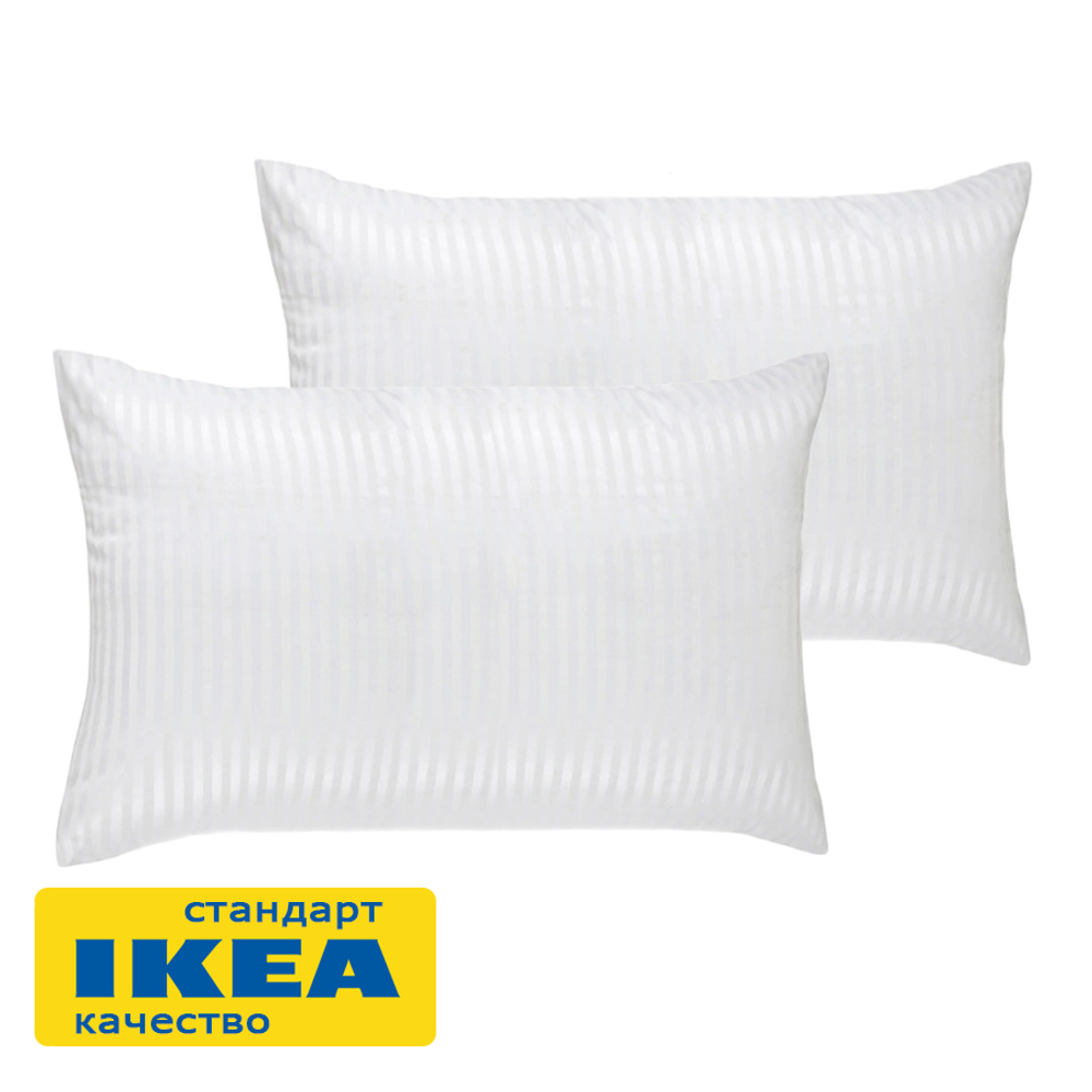 Комплект наволочек из сатина 50х70 НАТЕСМИО | белый страйп-сатин