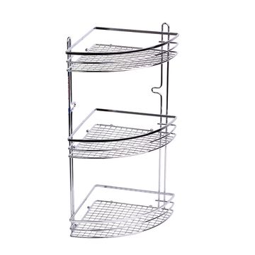 Полка для ванной 3-ярусная угловая Besser BS 0164 (27,5х21х47 см) из хромированной стали