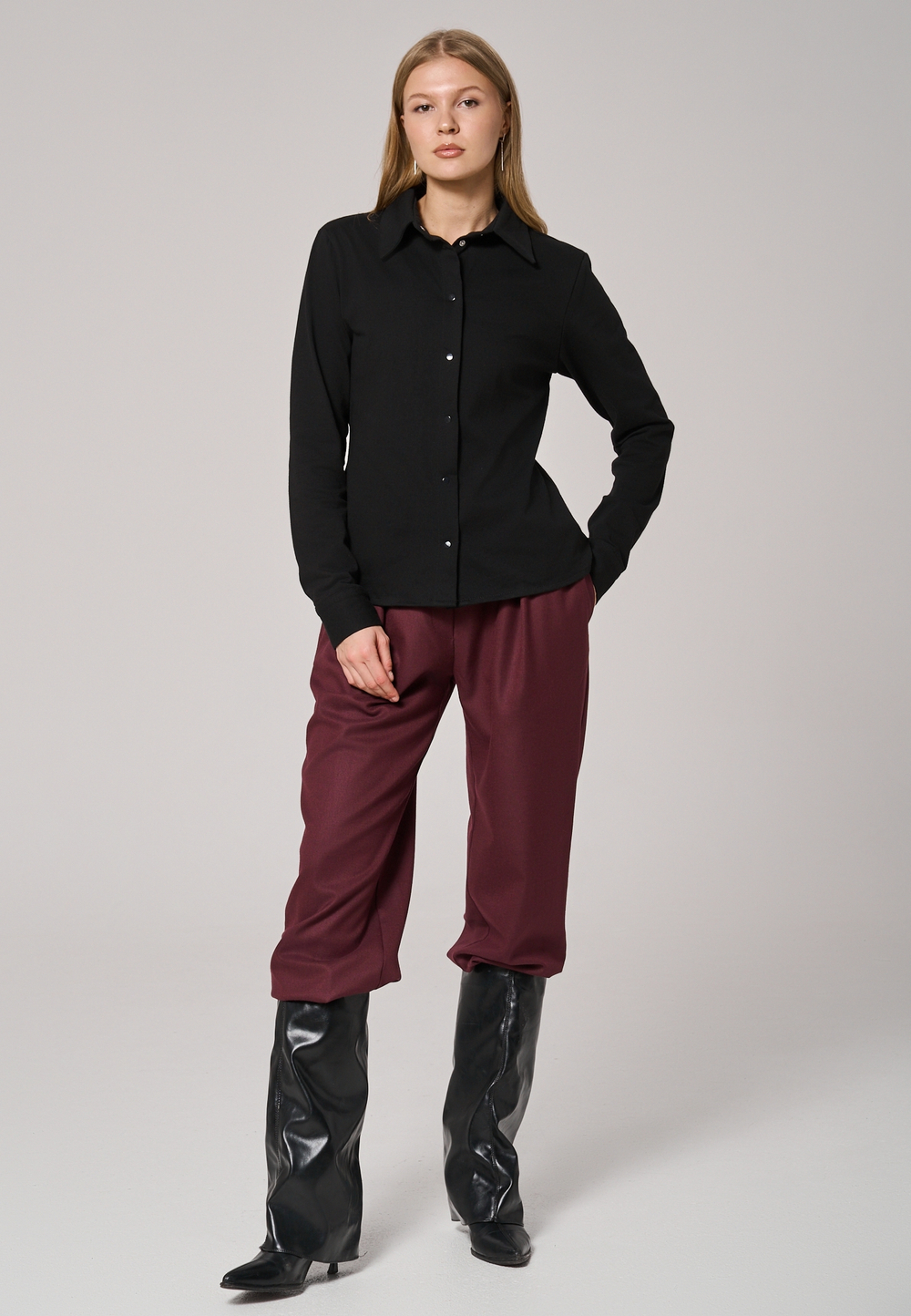 Рубашка трикотажная черная