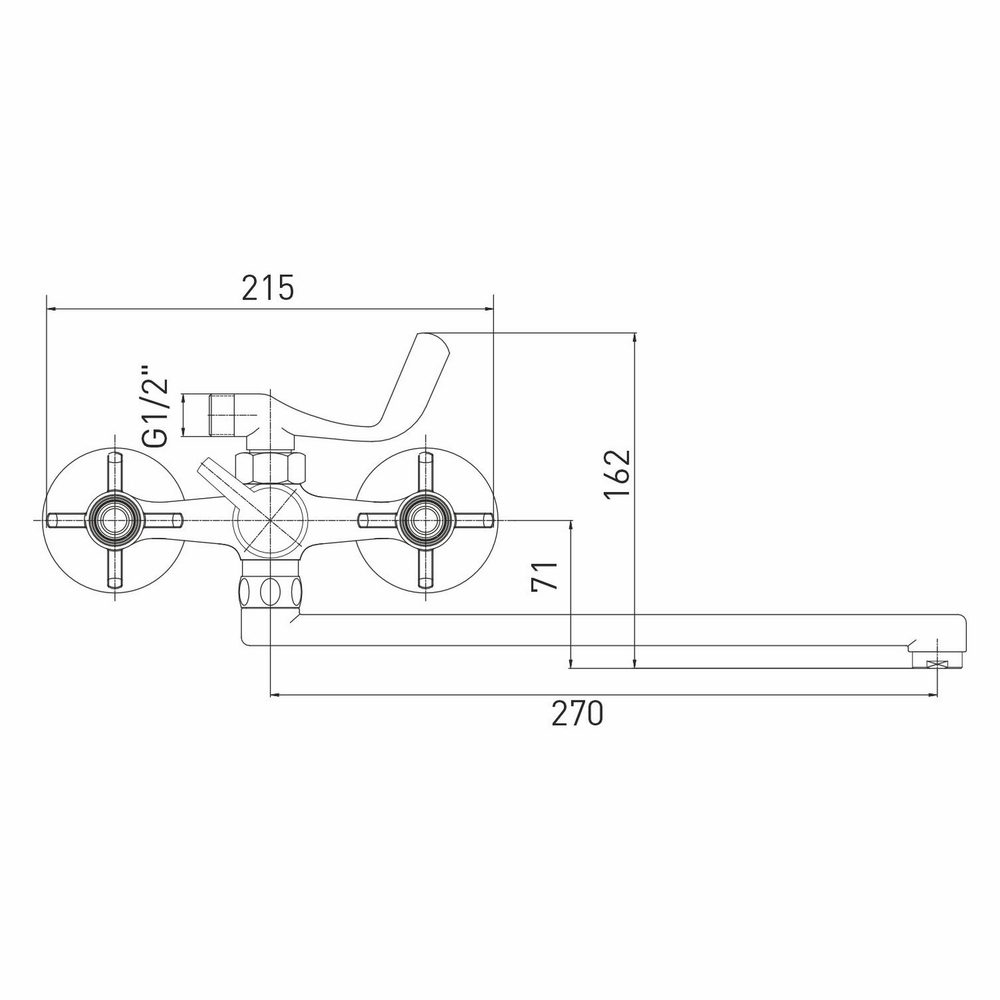 Смеситель для ванны и раковины 1/2 кер. MIXLINE ML30-02  "Classic"
