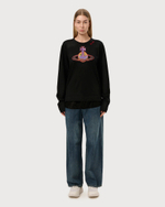 VIVIENNE WESTWOOD RED LABEL ЛОНГСЛИВ ЧЕРНЫЙ С ПРИНТОМ ВИДЕ ЛОГОТИПА БРЕНДА