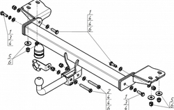 Фаркоп Motodor для Haval H7 2024- (оцинк. Шар) арт.93125-A