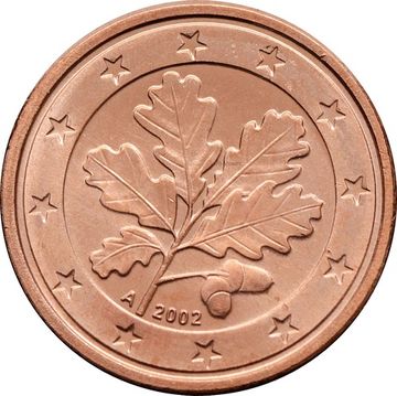 1 евроцент 2002 Германия (1 euro cent)