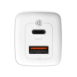 Адаптер питания Baseus GaN2 Lite Quick ChargerC+U 65W EU White (CCGAN2L-B02)