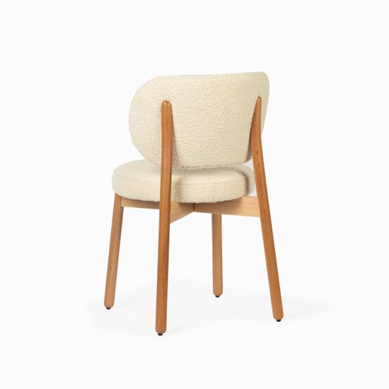 Обеденный стул Chloe 1 деревянный, обшивка букле 