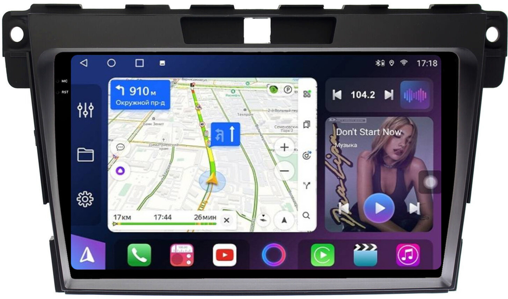 Магнитола для Mazda CX-7 2006-2012 - FarCar BM097M-2K монитор 9.5" 2K QLED на Android 14, TS10, 4+32Гб, CarPlay, 4G SIM-слот