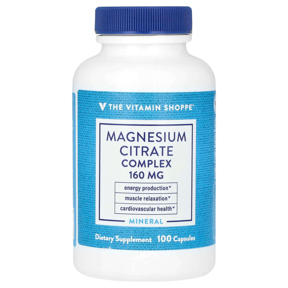 The Vitamin Shoppe, комплекс цитрата магния, 160 мг, 100 капсул