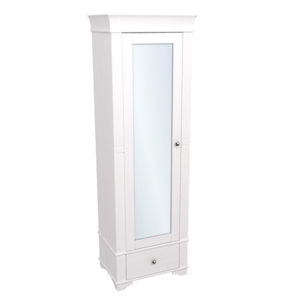 Шкаф 1-дверный с зеркалом «Бейли» белый воск