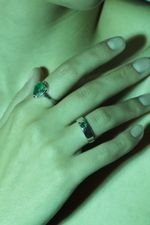 Кольцо Crystal Round с зелёным агатом