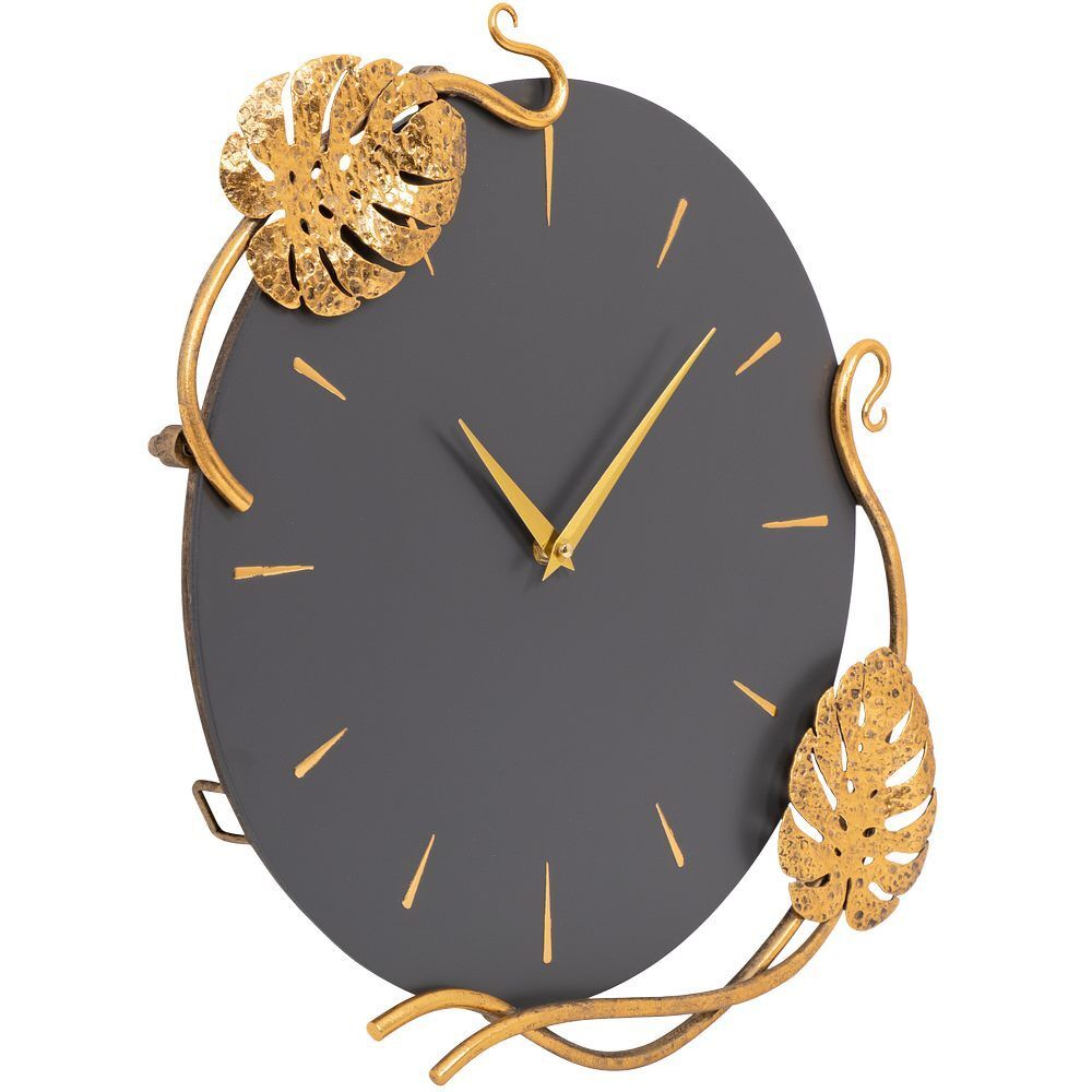 Часы настенные Monstera Deliciosa (Монстера) Серые Амбер