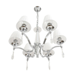8316/6 CLASSI LN26 058 хром/белый, металл/хрусталь/текстиль Люстра E14 6*40W 220V MAGDA