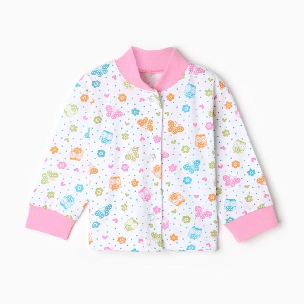 Кофточка А.70-6 КТ, белый/совушки, р. 62см 9799736