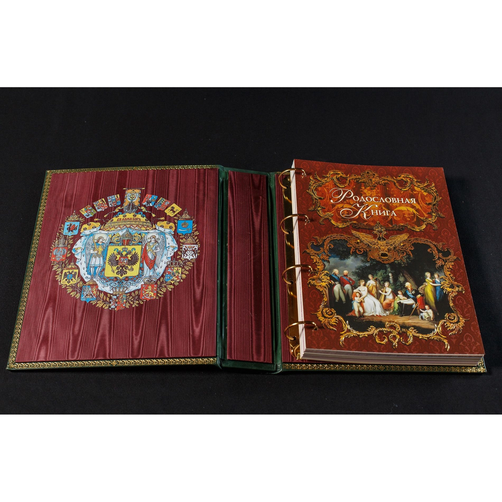 Семейная родословная книга "Манускрипт", натуральная кожа (гранат)