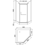 Душевое ограждение LORANTO 90х90х200 с низким поддоном 13см, серое закаленное стекло 6 мм, профиль сатин (CS-816S B 90 (GRAY))