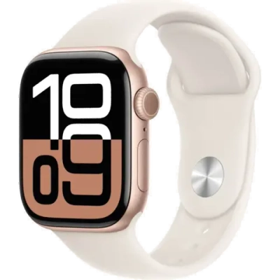 мные часы Apple Watch Series 10 46 мм Aluminum Sport Розовое золото / Сияющая звезда