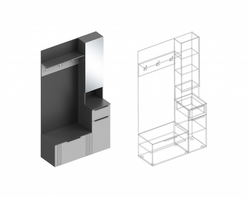 Прихожая Вита Тёмно серый Лофт