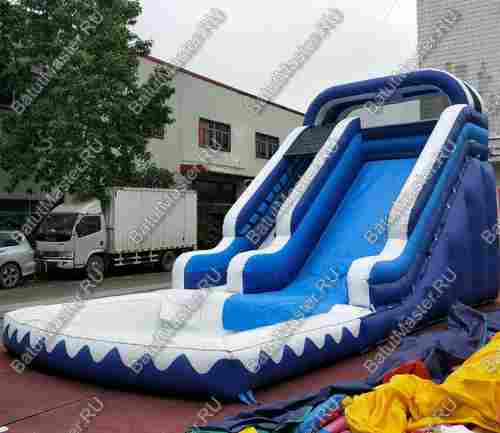 Надувная горка "Синяя тучка" размер 9*4*6 м
