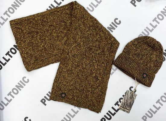 Комплект шарф и шапочка PULLTONIC - "УЗОР" Яркий меланж