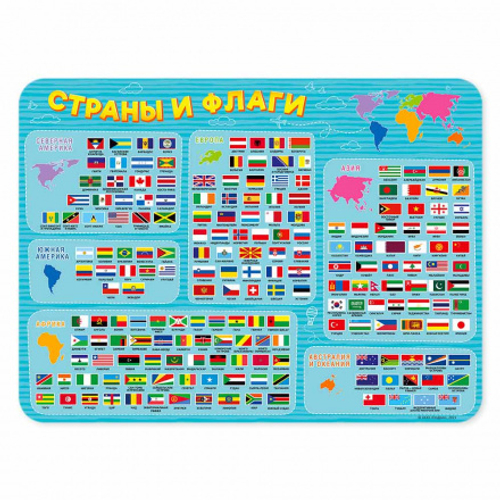Настольное покрытие для лепки. Страны и флаги. 43х32 см
