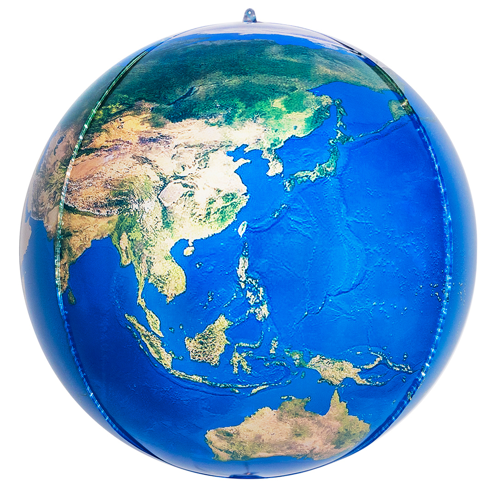 Круглая 3Д сфера из фольги с гелием в виде шарика Планета земля