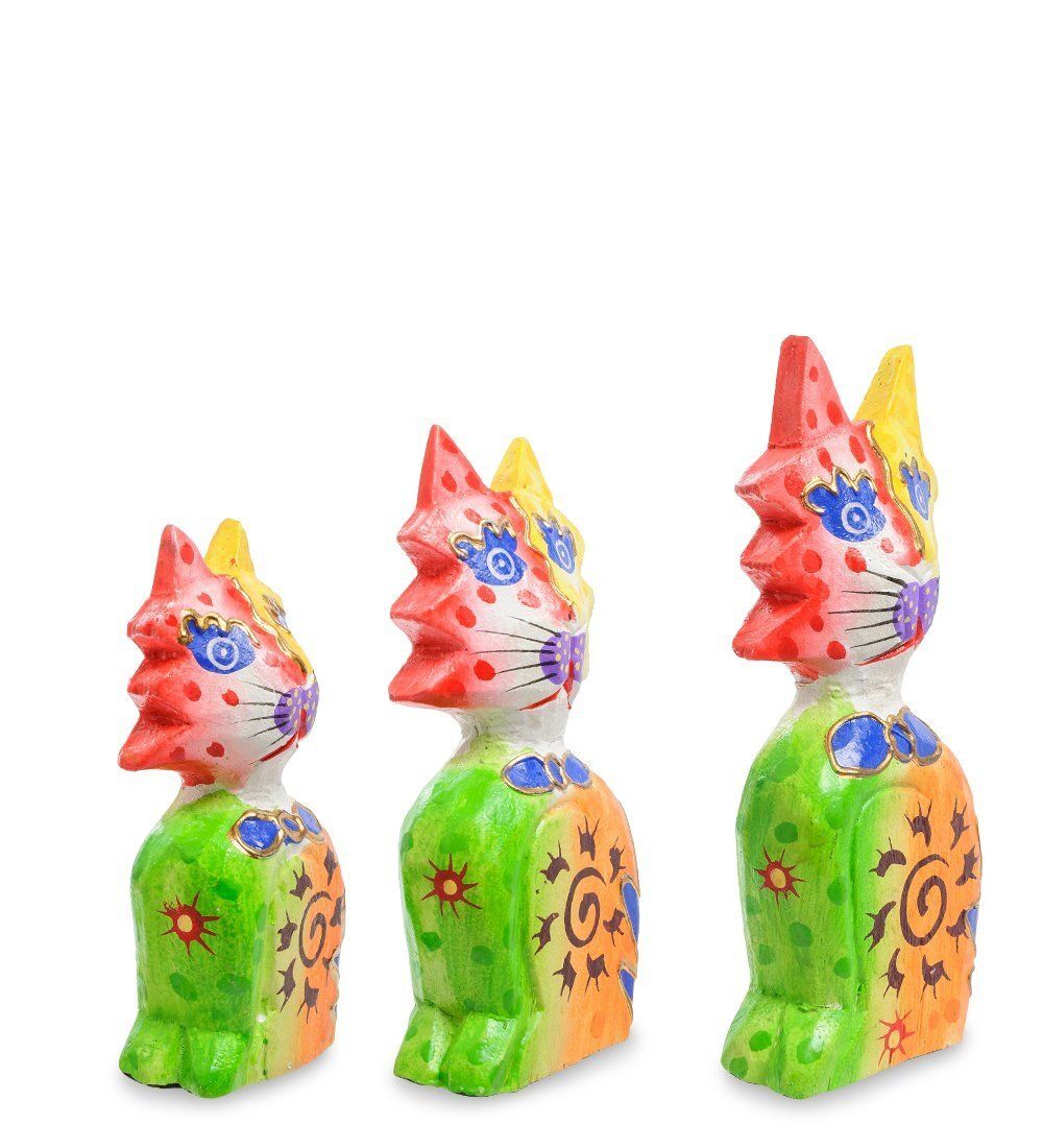 Decor and Gift 99-254 Фигурка «Кошка» н-р из трех 17,15,12 см (албезия, о.Бали)