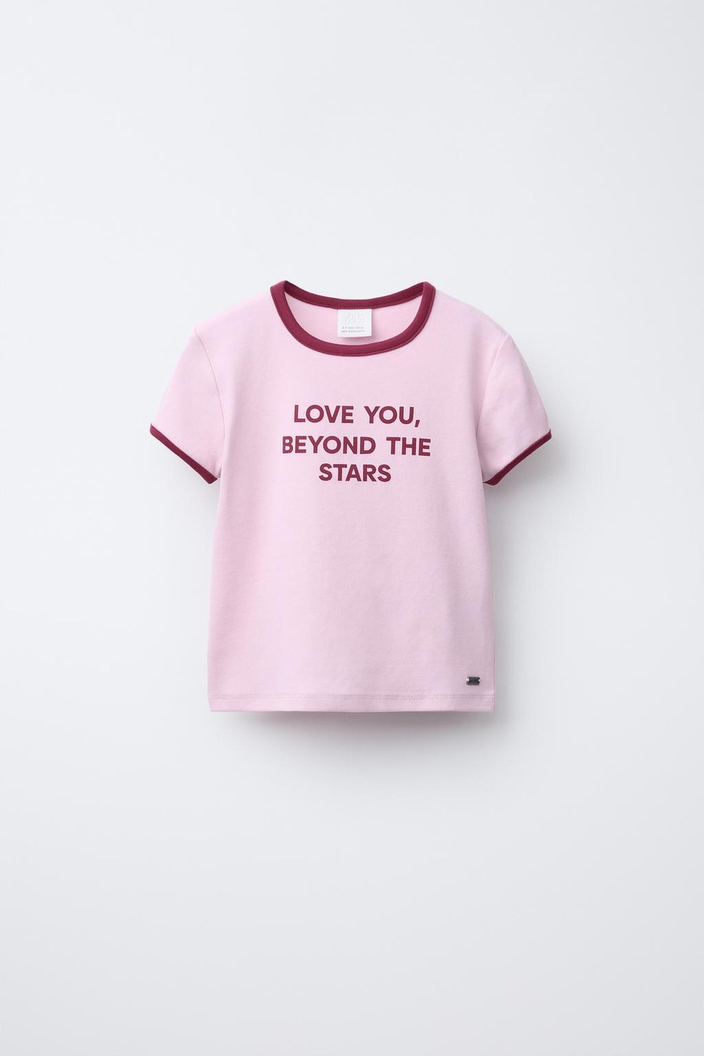 ZARA ФУТБОЛКА С КОНТРАСТНОЙ НАДПИСЬЮ, РОЗОВЫЙ