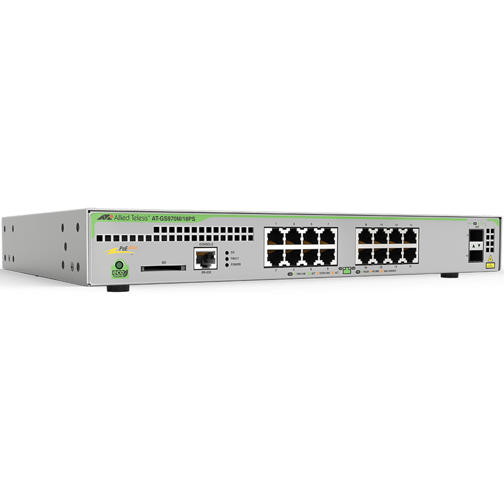 Коммутатор (свитч) Allied Telesis AT-GS970M/18PS-R