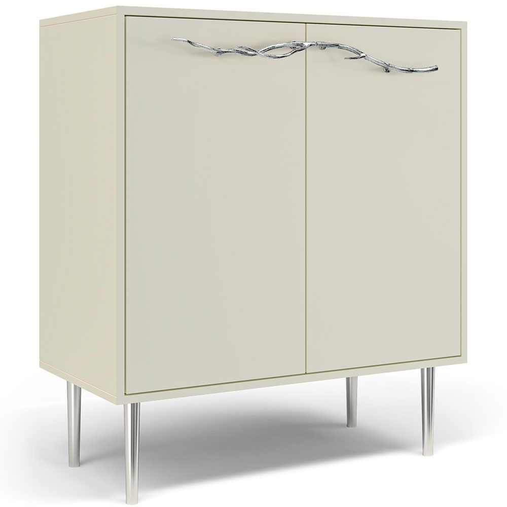 Комод Арт Колор matte Стайл Сильвер с 2 полками Кремовый белый матовый