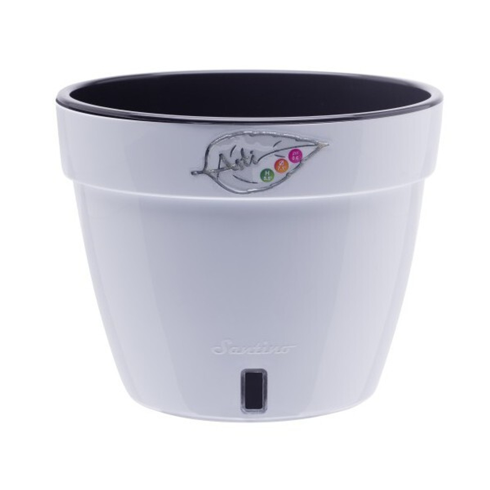 Вазон двойной "ASTI" 15.0 Л., автополив, Белый-Черный (М)