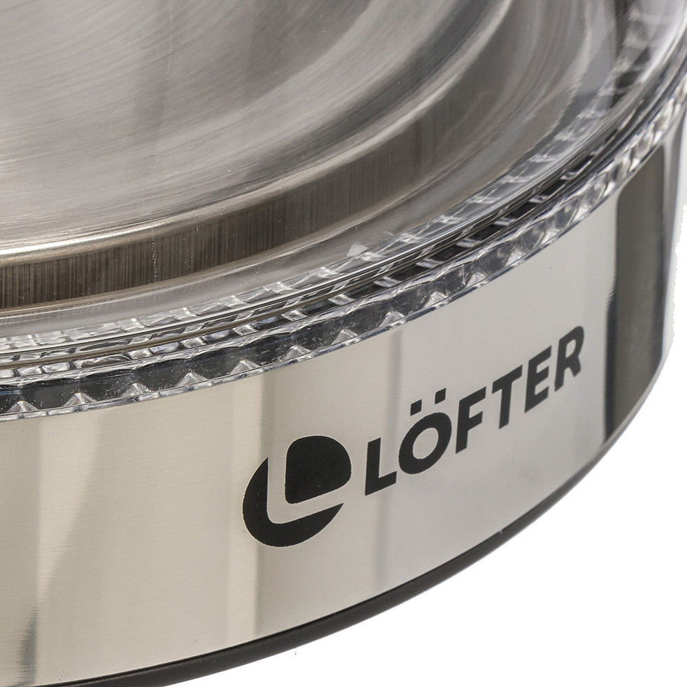 Чайник электрический Lofter, 2 л, с подсветкой, 1500 Вт, ск нагр элем, защита от перегрева, стекло