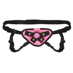 Черно-розовые плюшевые трусики для страпона (Размер: S-M-L) (Цвет: черный с розовым)