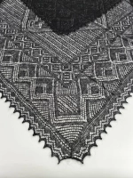 Оренбургский пуховый платок-паутинка А100-07 черный